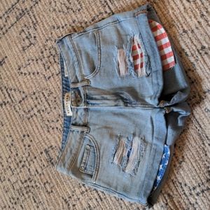 Bullhead Denim Co | High Rise Stars and Stripes Patriotic Shorts